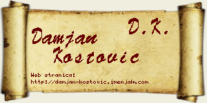 Damjan Kostović vizit kartica
